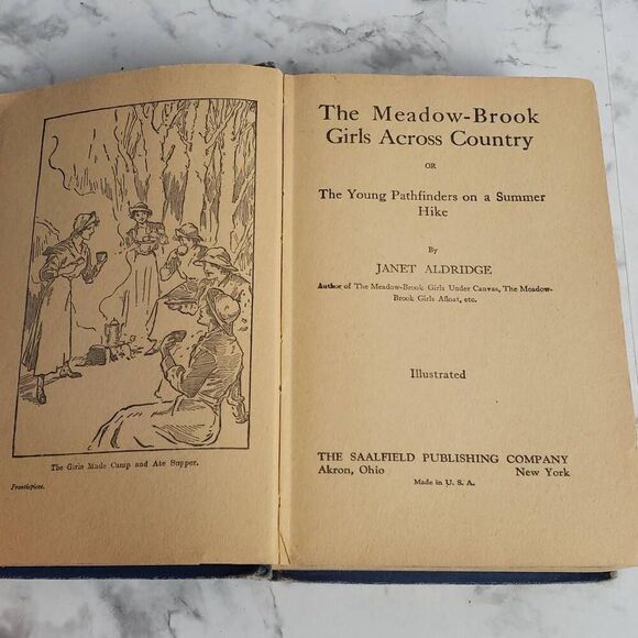 Vintage The Meadow-Brook Girls Across Country by Janet Aldridge 1913 Book - Picture 3 of 10